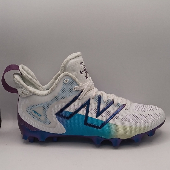 NEW New Balance Feeeze LX V4 Lacrosse Cleats-White/Blue/Purple Size M:8.5 W:10 - Picture 7 of 13